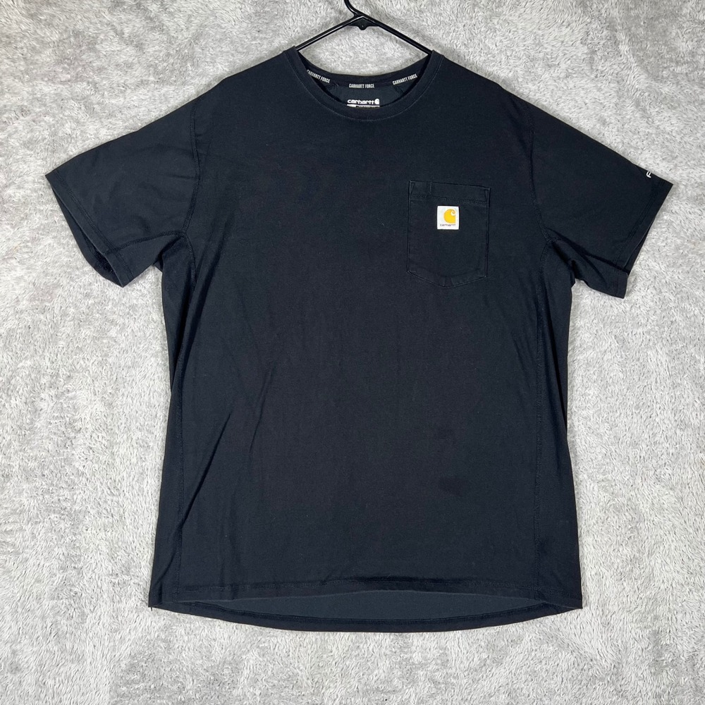 Carhartt Force Relaxed Fit Black Pocket T-Shirt Mens XL TK6652-M Short Sleeve